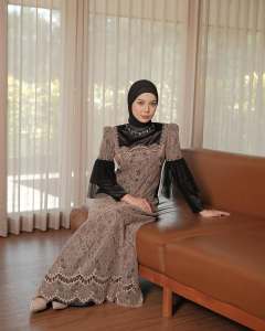 Syafiah Gamis Brokat Elegan Gamis Muslimah Premium Gamis Kondangan Wanita Dress Mewah