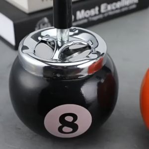 Rotating Press To Open Metal Ashtray Sealed Billiard Decorative Ashtray