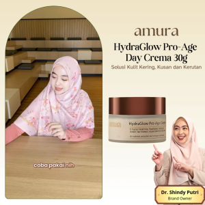 Amura HydraGlow Pro-Age Day Cream 30g - Mencerahkan Memperkuat Skin Barrier Melembapkan Wajah