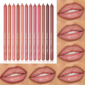 12 สี Matte ลิปสติก Lip Liner Set Nude Long Lasting Non-Stripping