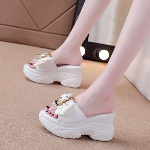 Women's Summer New Thick Sole Heightened Straight Slippers Fashion Wedge Sandals for Women