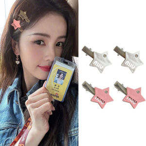 Fashion Angel Girl INS Hàn Quốc Y2K ngọt ngào dễ thương ngầu phong cách ladys HAIRPIN hình dạng ngôi sao năm cánh màu bạc thư kẹp tóc sinh nhật trẻ em sinh viên kỳ nghỉ Quà Tặng