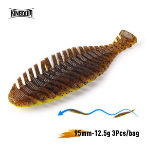 Kingdom Soft Lure 3pcs/Bag 95mm 12.5g PVC Soft Shad Bait Smell Added Fat Artificial T Tail VIBE Swimbait For Pike Bass Fishing