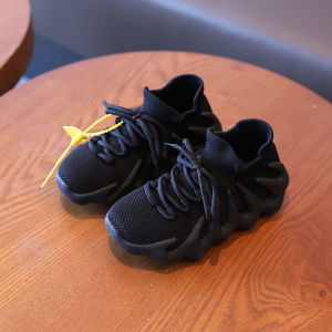 รองเท้าเด็กชายผ้าไนลอนสีดำ รองเท้าเด็กผู้หญิงแบบสวมสบายสำหรับฤดูใบไม้ผลิและฤดูใบไม้ร่วง รองเท้าเด็กชายและเด็กหญิง