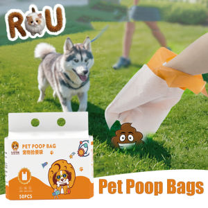 50pcs Pet Poop Bags Pet Garbage Bags Double-layer Portable Dog Poop Bags Vest Biodegradable Waste Bag