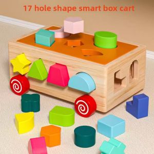 MWZ | Montessori Educational Shape Matching Wooden Blocks for Toddlers 1-3 Years Old