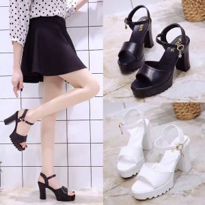 【In stock】Bestseller Korean Women Fashion Heels Thick Bottom Sandals (Heel:4 Inches)
