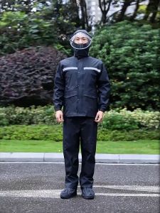 ชุดขี่ยาวป้องกันฝนตกหนักร่างกายเต็มรูปแบบ แยกส่วน เสื้อและกางเกง ใช้งานได้ดี แบบหนา เสื้อกันฝนมอเตอร์ไซค์