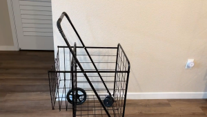 Large / Medium Aluminium Grocery Shopping Cart Folding Market Cart Trolley Heavy Duty Utility Trolley with Rear Basket