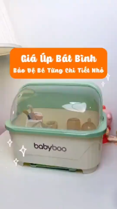Giá Úp Chén Đĩa Bình Sữa Babyboo Ráo Nước Chống Bụi Có Nắp Đậy Tiện Dụng Gọn Gàng