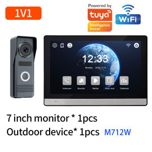 Smart Home Support Tuya App 1080P Video Intercom Video Door Phone 7 Touch Monitor Video Doorbell Door Camera Security System