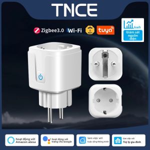 Ổ Cắm Thông Minh TNCE Có Màn Hình Nguồn Phích Cắm EU Zigbee3.0/WIFI 16/20A Điều Khiển Bằng Giọng Nói Tương Thích Với Chức Năng Hẹn Giờ Từ Xa Alexa Alice