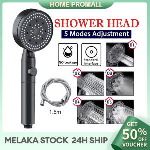 3/5 Mode Shower Head High Pressure Adjustable Turbocharged Shower Head Water Saving Bathroom Spray Nozzle One-Key Stop Shower Kolah Air Mandi 淋浴喷头