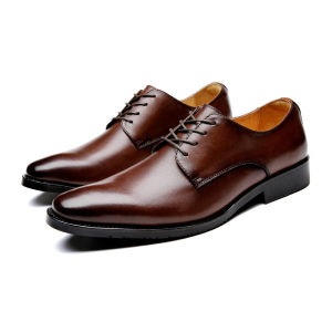 New Genuine Leather Business Derby Shoes Pointed Toe