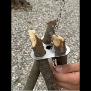 Outdoor stainless steel picnic tripod adjustable hanging pot bracket convenient and easy to set up campfire barbecue grill