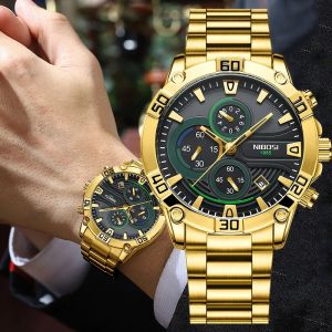 NIBOSI Brand Fashion Business Waterproof Chronometer Date Quartz Mens Watch
