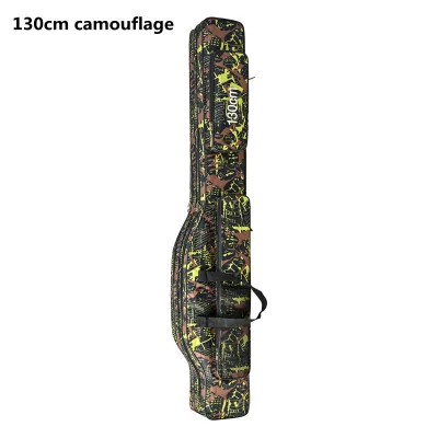 1.3m/1.5m 2-Layer Foldable Large Belly Sea Fishing Bag Double Shoulder Fishing Rod Bag Outdoor Storage Tool Kit for Fishing