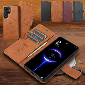 2 In 1 MagneticสําหรับSamsung Galaxy S25 Ultra S24 Plus S23 + S25Ultra S25Uไร้สายชาร์จช่องเสียบการ์ดฝาครอบโทรศัพท์