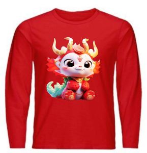 KAOS DISTRO kaos imlek kaos lengan panjang kaos naga kartun