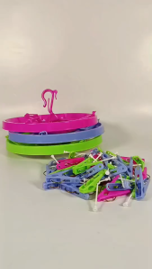 พวงผ้าพลาสติกตัวหนีบ 12 ตัว พวงผ้า ห่วงตากผ้าทรงกลม ห่วงตากผ้าพลาสติก เกรดAA