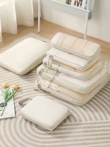 Compression Travel Organizer Bag Breathable Travel Luggage Packing Organizer with zipper Portable Travel Clothes Storage Bag