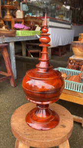 ผอบไม้ ผอบ พานพุ่มไม้ งานไม้แต่งหิ้งพระ ใส่พระเครื่อง