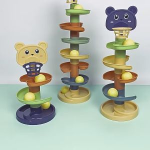 7 Layers Childrens Fun Track Slide Ball Tower shooting Toy Track for Toddler Revolving Track