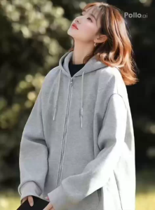 เสื้อกันหนาวผู้หญิง คลุมแขนยาว มีฮู้ด มีซิป ผ้าสำลี เนื้อผ้านิ่ม น่ารัก สไตส์วัยรุ่นเกาหลี #Y2838
