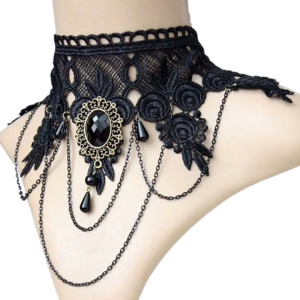 Vintage Black Lace Necklace Chokers Gothic Style For Women Lace Handwear Female Gothic Wedding