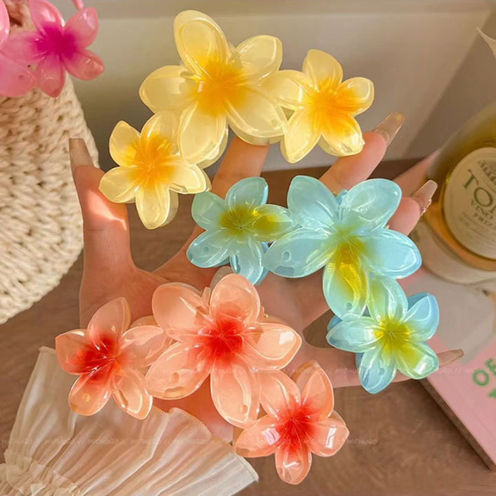 17MILE Bohemian Frangipani Flower Hair Clip for Women Hair Accessories