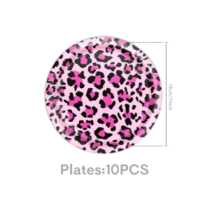 Kayou | Purple Leopard Print Birthday Party Decoration Purple Leopard Print Cutlery Bowl Banner Cake Decoration Party Decoration Gifts