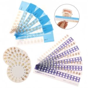 10pcs Cold Light Teeth Whitening Color Palette Card Comparison Card Contrast Supplies Shade Dental Color Chart for Oral Care