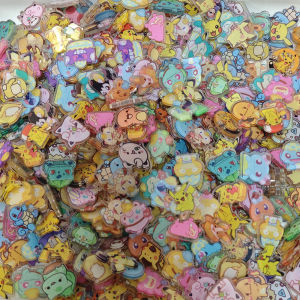 Bandai | 50pcs/set Pocket Monsters Cartoon Cute Laminating Acrylic Pokemon Charmander Resin DIY Accessories Cream Glue Phone Case Patch
