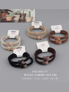 ยางรัดผมหางม้าสีดำหนาทนทาน ยางรัดผมมีด้ายผูกโบว์ ยางรัดผมสำหรับผมสูง ยางรัดผมสำหรับเด็กผู้หญิง ยางรัดผมแบบพื้นฐาน