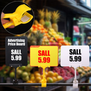 【Warm Homie】Chalkboard Price Tag With Clip Erasable Price Sign Holder Advertising Display Waterproof Food Price Label