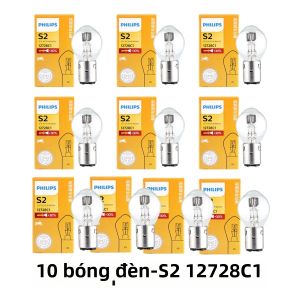 Philips | Đèn Halogen Xe Máy Philips S2 12V 35W BA20d Cường Độ Sáng Cao Thấp +30% Độ Sáng Cho Hệ Thống Chiếu Sáng Xe Máy 12728C1