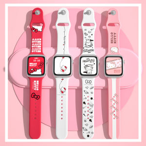 Hellokitty  Watch S11 Sport Silicone Strap Cartoon Cute Cat Design Compatible with Iwatch4/5/6/7/8/9/10/se