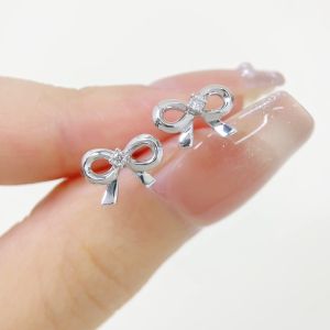 LAZO DIAMOND Tied Up Ribbon Diamond Earrings in 9k White Gold