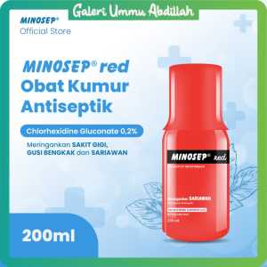 Minosep Red Obat Kumur Antiseptik 200ml Mengatasi Bau Mulut Sakit Gigi Sariawan dan Gusi Bengkak
