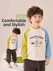 wellber | Long Sleeve Raglan Sweater for Boys Spring Autumn New 2025