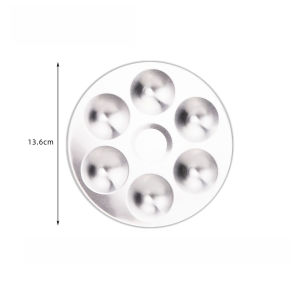 1pcs Aluminum Color Palette 6 Hole Square Circular Childrens Painting Color Palette Watercolor Acrylic Pigment Palette
