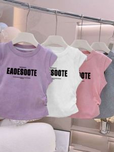 Skin-friendly Cartoon Print Sleeveless Vest for Girls Summer New Style Fashionable Childrens Outerwear Trendy Baby Clothes