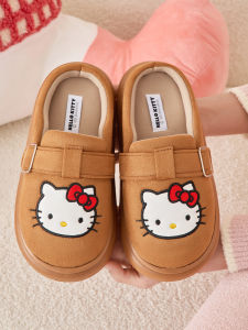 Dép Nữ Kitty Cat Bằng Vải Cotton Mùa Thu Đông Chống Trượt Ấm Áp Đế EVA Dép Bốt Thường Ngày Thoải Mái Thoáng Khí