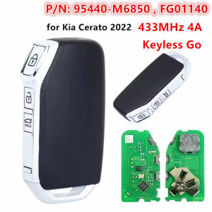 KEYECU 95440-M6850  FG01140 Keyless Go 3 Buttons New Smart Spare Key Remote Control Key 4A Chip 433Mhz for Kia Cerato 2022