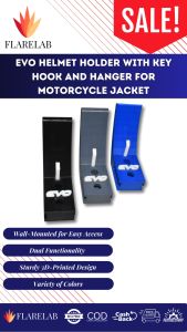 EVO Helmet Holder with Key Hook and Hanger for Motorcycle Jacket