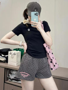 Quần Short Thể Thao Sọc Màu Xám Mỹ Bằng Cotton Nguyên Chất Dành Cho Nữ Quần Dài Đến Giữa Bắp Chân Dáng Chữ A Quần Dài Thường Ngày