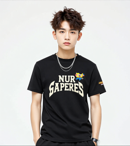 OULUDE | Heavyweight Stripe Puppy Embroidery Short Sleeve T-shirt Casual Loose
