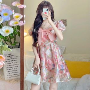 QFN | Flirty Summer Dress With Puff Sleeves Waist Slimming Effect