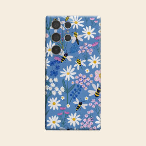 Blue Daisy Bee Wildflower Luxury Fashion Full Lens Protective Case for Samsung Galaxy S26 S25 S24 A56 A36 Plus Ultra