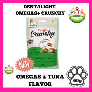 Dentalight Omegas+ Crunchy cat treats with Omegas & Tuna flavor 60g.